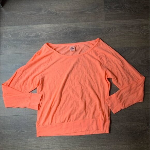 Pink Victoria's Secret Long sleeve T-shirt Burnout Orange Size Large - Picture 2 of 8